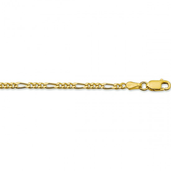 14 Karaats Gouden figaro armband 19cm - 61442
