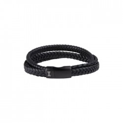 AZE Armband 19.5cm Iron three string black on black - 61904