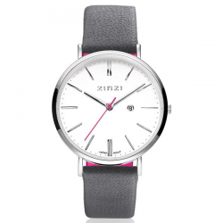 zinzi horloge retro staal met roze band INCL GRATIS ARMBANDJE - 53902