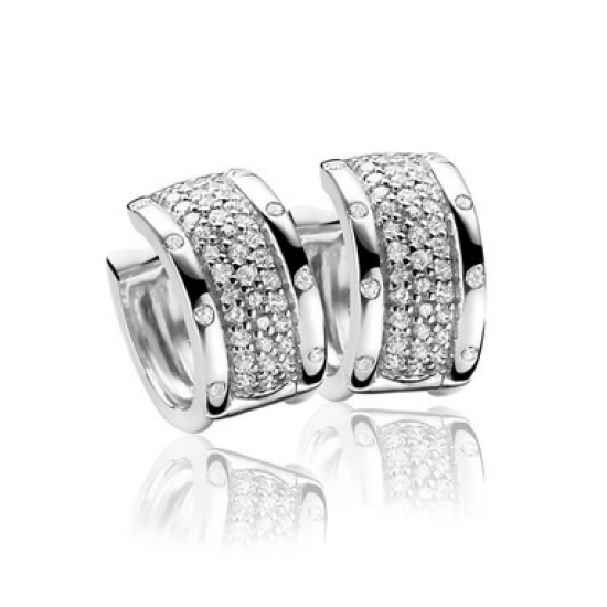 Zinzi klapcreolen met zirkonia 15x8mm zio1173 - 56505