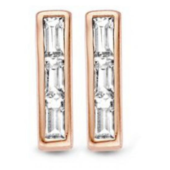 Moments oorstkers met zirkonia zilver / rose verguld - 54840