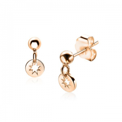 Zinzi zilveren oorsteker rose verguld hang zio1623R - 57153