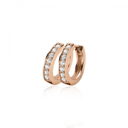 Zinzi zilveren klap creolen rose verguld met zirkonia - 55051