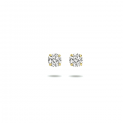 14 karaats gouden oorknoppen zirkonia 4MM - 58029
