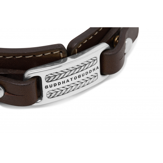 Buddha to Buddha Armband leer Jantan bruin 21cm - 59283