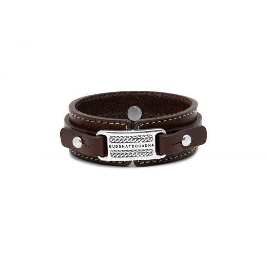 Buddha to Buddha Armband leer Jantan bruin 21cm - 59283