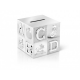 Verzilverde spaarpot kubus A6016260 /  7,5x7,5x7,5cm - 60607