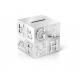 Verzilverde spaarpot kubus A6016260 /  7,5x7,5x7,5cm - 60607