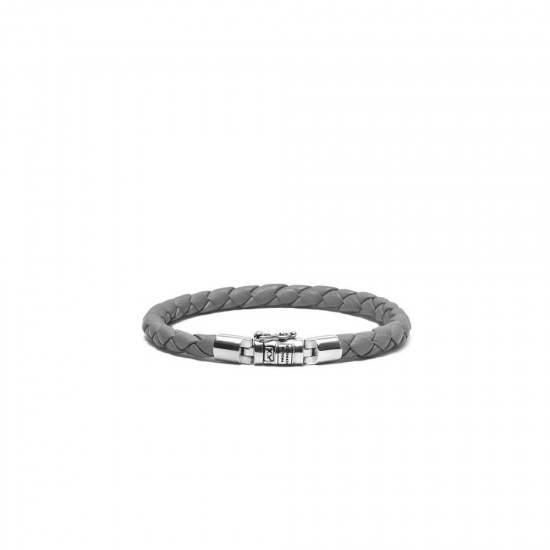 Buddha to Buddha Armband Ben round leather graphite J545GA F 21cm - 58804