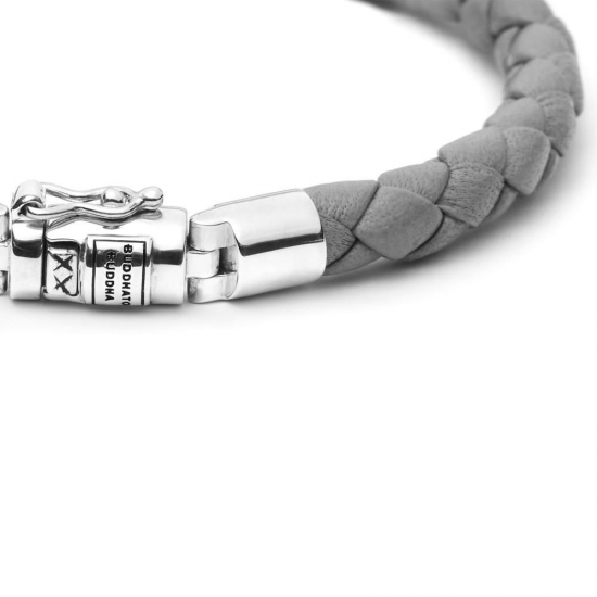 Buddha to Buddha Armband Ben round leather graphite J545GA F 21cm - 58804