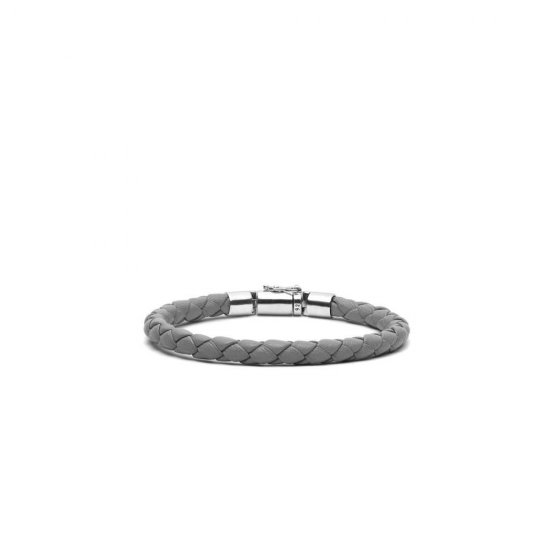 Buddha to Buddha Armband Ben round leather graphite J545GA F 21cm - 58804
