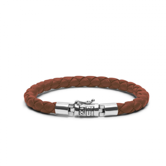 Buddha to Buddha Armband Ben XS rond leer bruin 19cm - 57460
