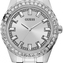 GW0111L1 guess dames horloge staal met steentjes - 60311
