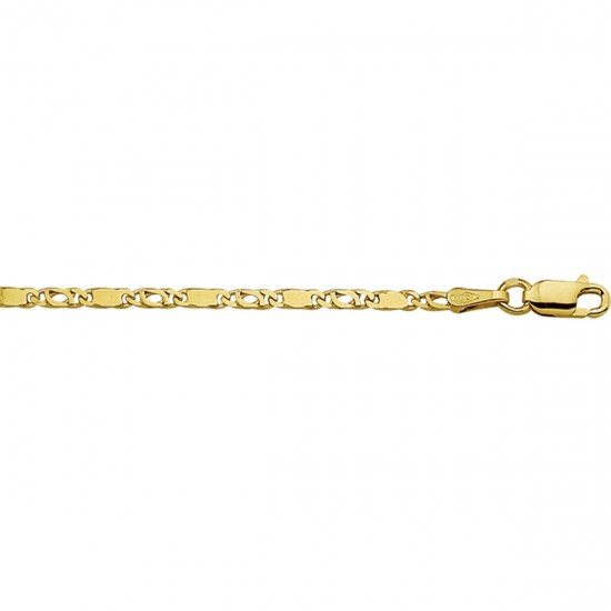 14 karaats gouden armband valkenoog circa metaalgewicht (g)2.61
lengte zonder extensie (cm)19
breedte (mm)2.1 - 59518