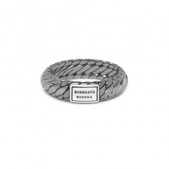 Buddha to Buddha ring Balck rhodium shine silver BEN XS - 60409