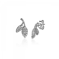 zinzi oorknoppen Zilver met zirkonia blaadjes zio1896 - 60223