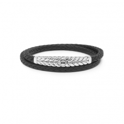 20 cm Buddha to Buddha barbara Double leather Bracelet Black 131 E+ 20cm - 61542