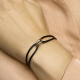 14 Karaats goud tricolor bedel aan zwart silk cord. - 60346