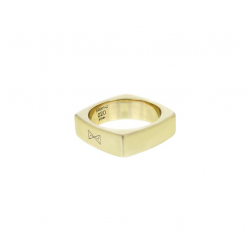 AZE ring maat 20, carre verguld staal - 60673