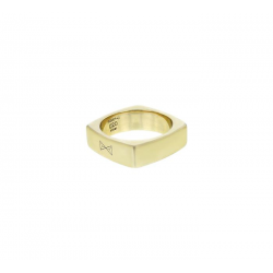 AZE ring maat 20, carre verguld staal - 60673