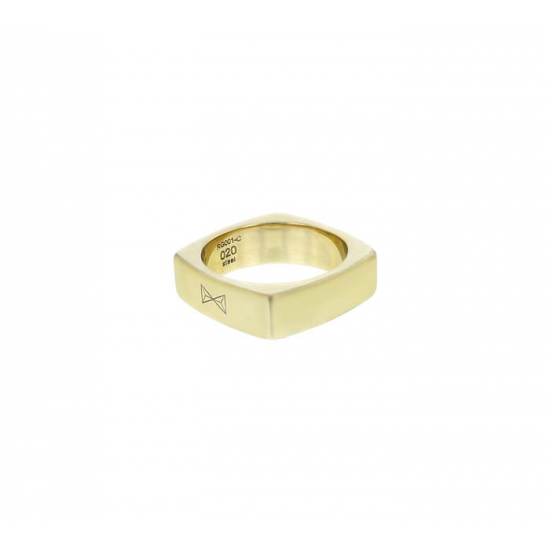 AZE ring maat 20, carre verguld staal - 60673