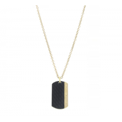 AZE jewels AZ-NL001-B-080 collier staal 80cm , dogtag Dore - 60675