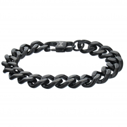 AZE Armband gourmette full glat - NOIR- 21cm - 60711