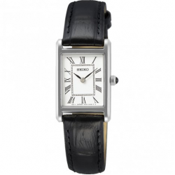 seiko horloge Staal zwart leer SWR053P1 - 62040