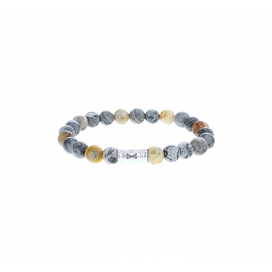 AZE Armband 17.5cm beads 8mm Mount Marble - 60696
