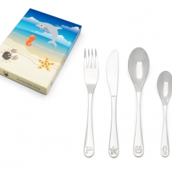 kindercouvert 4-dlg Zeedieren rvs - 62105
