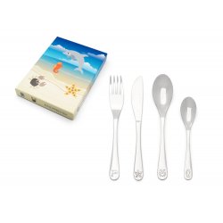 kindercouvert 4-dlg Zeedieren rvs - 62105