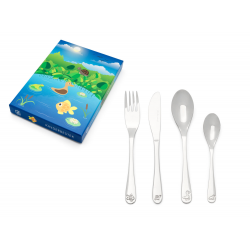kinderbestekcouvert 4-delig vijverdieren rvs - 62106