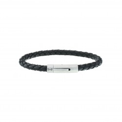 AZE Armband 21cm iron string black leer - 60738