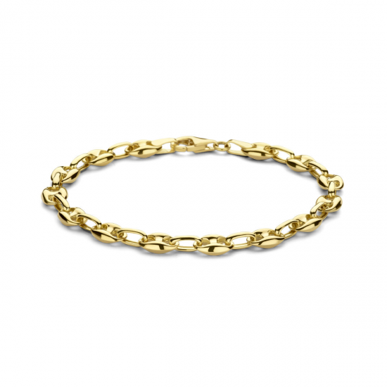 14 karaats geel gouden Armband koffieboon 18cm 5.8mm - 62350