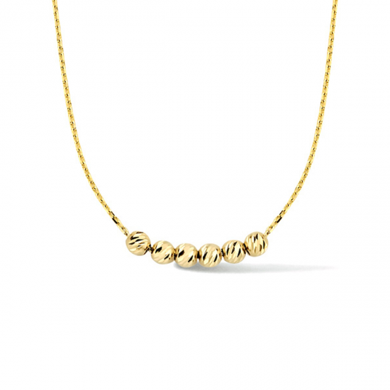 14 karaats gouden collier met balletjes 40/44cm - 62356