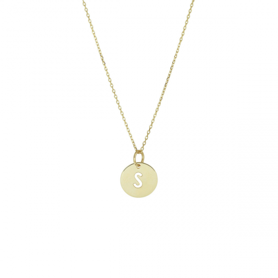 14 karaats gouden collier met de letter S40/44cm - 62358