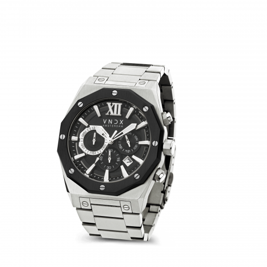 VNDX Amsterdam chrono heren wise man steel black - 60745