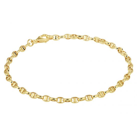 Een veertien karaats geelgouden armband fantasie 18cm - 60932