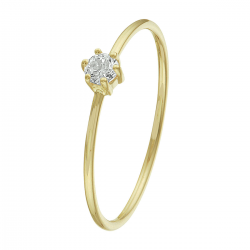 14 karaats geel gouden Solitair zirkonia - 61201