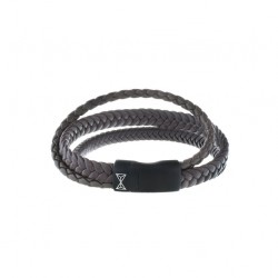 AZE Armband 19.5 cm iron three string brown on black 19.5cm - 61376