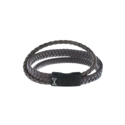 AZE Armband 19.5 cm iron three string brown on black 19.5cm - 61376