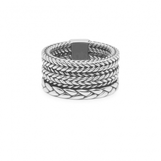 Buddha to Buddha Ring zilver 615 triple mini maat 19 - 61546