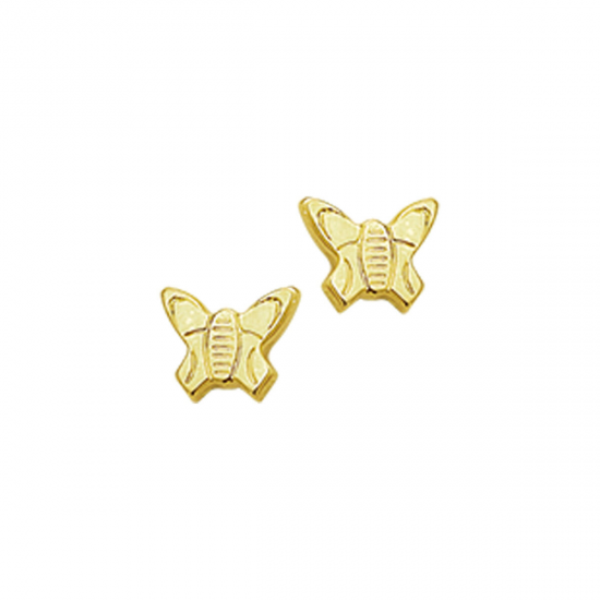 14 karaats Geelgouden vlinder oorknop - 61578