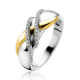 Zinzi ring zilver met goud verguld en zirkonia maat 56 - 61660