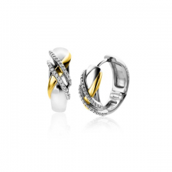 zinzi Creolen bicolor crossover zirkonia zio2243 - 61664