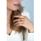 Zinzi zilveren ring cross over verguld zirkonia 56 - 61686