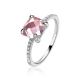 zinzi zir1470r56 ring met roze zirkonia maat 56 - 61773