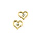 14 Karaats geelgouden oorknoppen hart met zirkonia - 61939