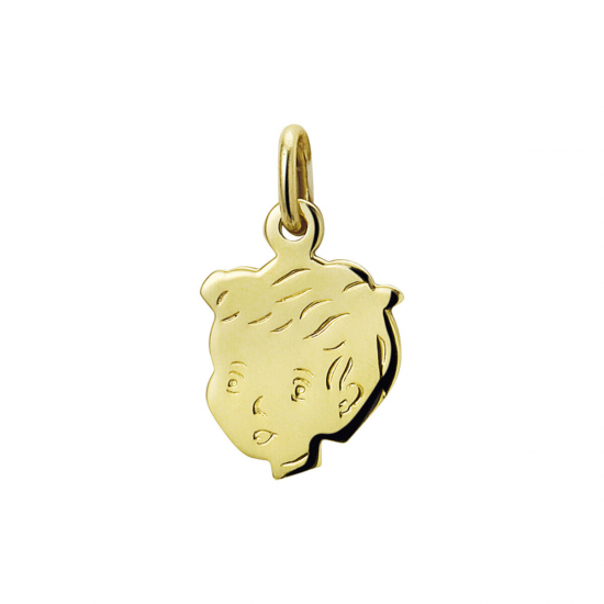 14 karaats gouden jongens kopje 15x11mm - 61971