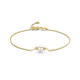 14krt geel gouden armband met zoet water parel 17/19cm - 62355